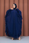 Taşlı Şifon Detaylı İçlikli Abaya  Lacivert