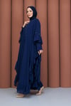 Taşlı Şifon Detaylı İçlikli Abaya  Lacivert