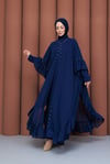 Taşlı Şifon Detaylı İçlikli Abaya  Lacivert