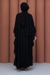 Taşlı Şifon Detaylı İçlikli Abaya  Siyah