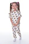 %100 pamuk interlok kumaş kısa kollu minnie mause desenli yazlık kız çocuk pijama takımı