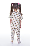 %100 pamuk interlok kumaş kısa kollu minnie mause desenli yazlık kız çocuk pijama takımı