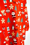%100 Pamuk Interlok Kumaş Unisex Kız Ve Erkek Çocuk Yılbaşı Pijama Takımı Kırmızı Noel Temalı