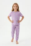 Bunnyhopp Kız Çocuk Pijama Takımı %100 Pamuk Unicorn Desenli Yazlık Kısa Kollu