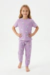 Bunnyhopp Kız Çocuk Pijama Takımı %100 Pamuk Unicorn Desenli Yazlık Kısa Kollu