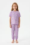 Bunnyhopp Kız Çocuk Pijama Takımı %100 Pamuk Unicorn Desenli Yazlık Kısa Kollu