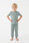 Erkek Çocuk Pijama Takımı Dinozor Desenli %100 Pamuk Kısa Kollu Yazlık Süprem Penye 