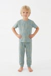 Erkek Çocuk Pijama Takımı Dinozor Desenli %100 Pamuk Kısa Kollu Yazlık Süprem Penye 