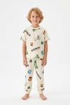 Yazlık Kısa Kollu Erkek Çocuk Pijama Takımı Oyun Desenli %100 Pamuk
