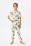 Yazlık Kısa Kollu Erkek Çocuk Pijama Takımı Oyun Desenli %100 Pamuk