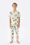 Yazlık Kısa Kollu Erkek Çocuk Pijama Takımı Oyun Desenli %100 Pamuk