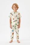 Yazlık Kısa Kollu Erkek Çocuk Pijama Takımı Oyun Desenli %100 Pamuk