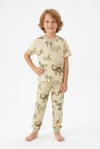 Yazlık Kısa Kollu Erkek Çocuk Pijama Takımı Safari Desenli %100 Pamuk