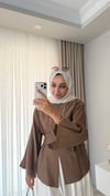 Arel Belden Oturtmalı Tunik Sütlü Kahve