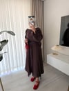 Asimetrik Etekli Takım Kahverengi 