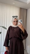 Asimetrik Etekli Takım Kahverengi 