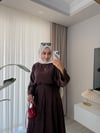 Asimetrik Etekli Takım Kahverengi 
