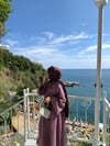 Bağlama Yakalı Vual Elbise - Mürdüm