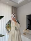 Beli Korse Detaylı Elbise Ekru 