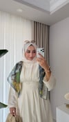 Beli Korse Detaylı Elbise Ekru 