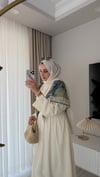 Beli Korse Detaylı Elbise Ekru 