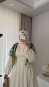 Beli Korse Detaylı Elbise Ekru 