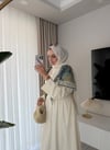 Beli Korse Detaylı Elbise Ekru 