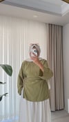 Bella Bel Detaylı Bluz Yeşil