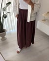 Keten Karışımlı Pantolon Mürdüm