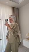 Liora Düğme Detaylı Takım Yeşil 