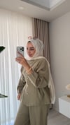 Liora Düğme Detaylı Takım Yeşil 