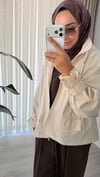 Nora Bağlama Kollu Gabardin Ceket Ekru