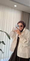 Nora Bağlama Kollu Gabardin Ceket Ekru