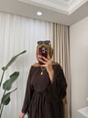 Ruffle Etekli Takım Kahverengi 