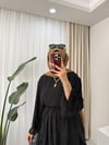 Ruffle Etekli Takım Siyah