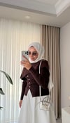 Şal  Detaylı Hırka Kahverengi 