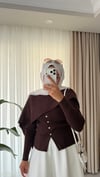 Şal  Detaylı Hırka Kahverengi 