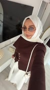 Şal  Detaylı Hırka Kahverengi 