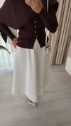 Şal  Detaylı Hırka Kahverengi 