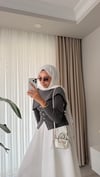 Şal Detaylı Hırka Siyah