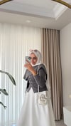 Şal Detaylı Hırka Siyah