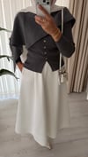 Şal Detaylı Hırka Siyah