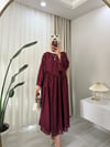 Sashe Etekli Takım Bordo
