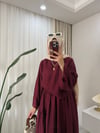 Sashe Etekli Takım Bordo