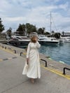 Seu Gold Düğmeli Elbise Ekru