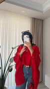 Tensel fularlı Bluz Kırmızı