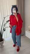 Tensel fularlı Bluz Kırmızı