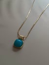 Mavi Uçlu 14K Gold Kolye (40+5cm)