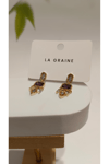 Taşlı Sallantılı Gold Küpe