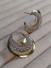 Zirkon Taşlı Gold Küpe